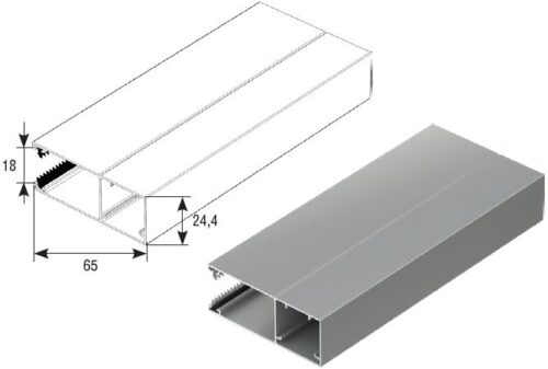 RG65MS7016AX DoorHan - Направляющий профиль с щеткой RG65MS