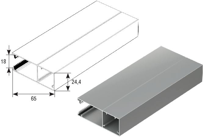 RG65MS02 DoorHan - Направляющий профиль с щеткой RG65MS