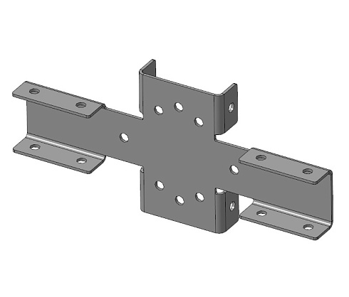 Кронштейн столба для крепления трубы 40х20 RAL9005 (арт. KRT1/RAL9005)