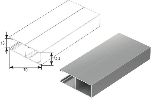 Направляющий профиль с щеткой RG70MS (арт. RG70MS39)