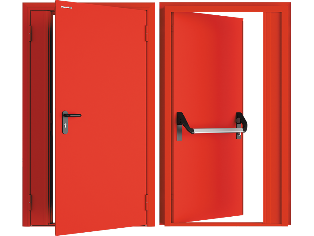 Дверь DoorHan/1550/2050/Дымогазонепроницаемая/EIS60/двухств./глухая/глад./глад./RAL7035/прав./угл. р (арт. DDG60/1550/2050/7035/R/N)