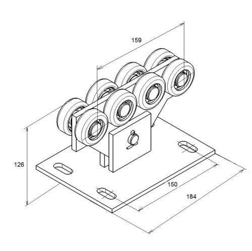 DHE-556 DoorHan - Опора роликовая для балки 60х55х3